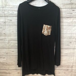 Black Top with Sequence Pocket